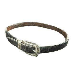 Brighton Belt Reversible Brown or Black Croc Embossed Leather Women's ML/32